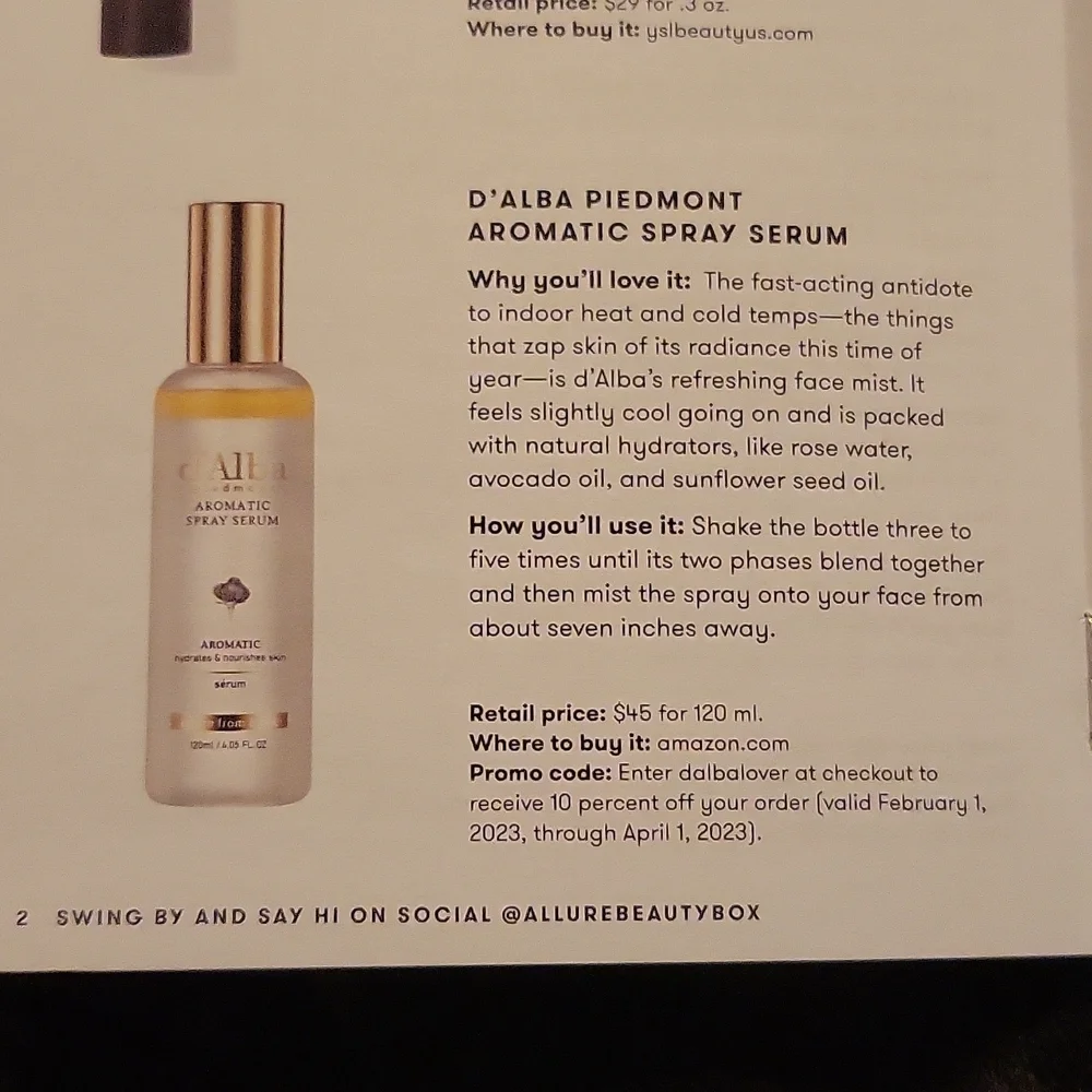 d'Alba White Truffle First Aromatic Spray Serum